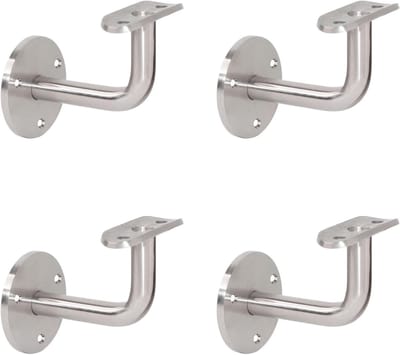 Set van 4 Roestvrijstalen Leuninghouders voor Wandmontage - Ø42,4 mm - 3 Gaten