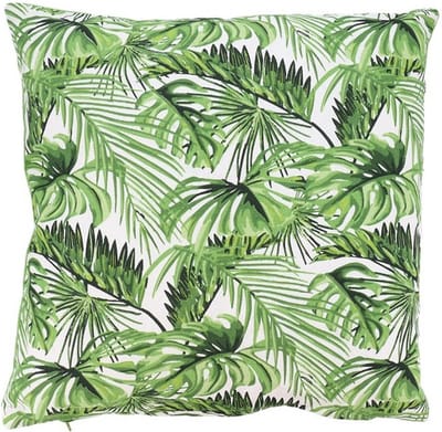 Sierkussenhoes Botanisch bladmotief JORRIT - Lichtgroen / Wit - Katoen - 40 x 40 cm - Kussenhoes - Hoes - Kussen