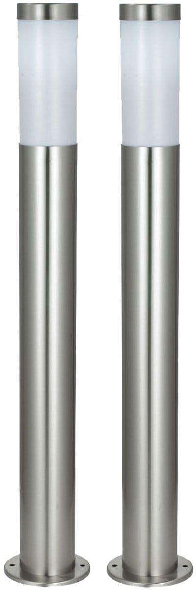 Set van 2 buiten staande lampen RVS vloerlamp tuin buitenlamp, 1x E27, diameter x hoogte 12.7x110cm, tuin buiten voorzieningen