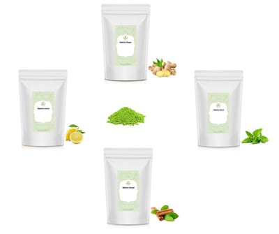 Proefpakket Matcha Thee - Matcha Ginger - Matcha Munt - Matcha Kaneel - Matcha Lemon - Matcha thee - Groene thee - Matcha poeder - 4 x 15 gram