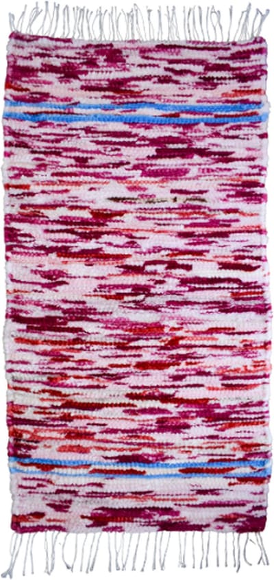 Kleurrijk vloerkleed - 150 x 80 cm - Handgeweven tapijt - een originele aanwinst voor jouw interieur - een mix van paars en roze