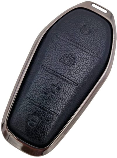 Autosleutel Hoesje geschikt voor BYD - Sleutelcover - Aluminium Sleutelhoes - Accessoires - zwart