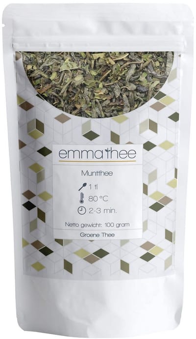 Groene Thee Pepermunt 100 Gram - Losse Thee - Puur & Natuurlijk - Fris & Verkwikkend