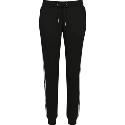 Urban Classics - College Contrast Dames joggingbroek - S - Zwart/Wit