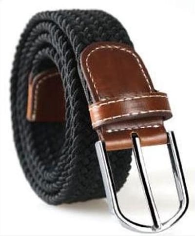 Scoby - Elastische Geweven Riem - Gevlochten Riem - Stretch Belt - Rekbaar - Zwart