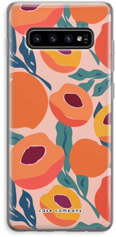 Case Company® - Hoesje geschikt voor Samsung Galaxy S10 Plus hoesje - Perzik - Soft Cover Telefoonhoesje - Bescherming aan alle Kanten en Schermrand
