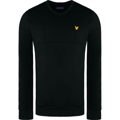 Lyle & Scott V-hals Colour Block Midlay Zwarte trui