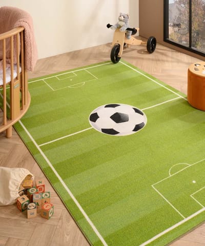Kindervloerkleed voetbalveld - Joy groen 140x200