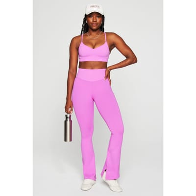 Fabletics Sleek Seamless High-waisted Flare Pant Electric Orchid Size: XXL/1X REG | Leggings Outlet | Dames | Roze
