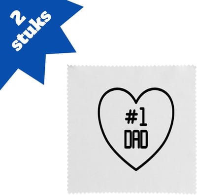 Akyol - #1 dad brillendoekjes - Papa - vader op nummer 1 - vader cadeautjes - vaderdag - verjaardag - geschenk - kado - vader artikelen - 17,8 bij 17,8 cm - 2 stuks