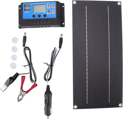 Zonnepaneel Kit - Solar Oplader - Energie Opwekken - Lichtgewicht Ontwerp - 600W 18V - Zwart