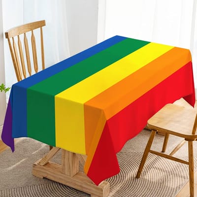 Regenboog Strepen Rechthoekige Tafelkleed voor Pride Maand Regenboog Verjaardagsfeest Decoratie Keuken Eetkamer LGBT Feestdecoratie 100x160cm