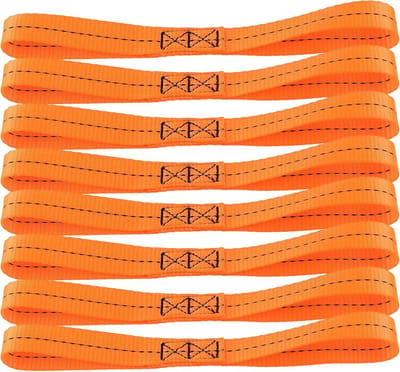 8-delige riemlussen voor sjorbanden, 300 x 25 mm - ideaal voor auto, motorfiets, camping, klimmen, en transport