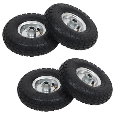 vidaXL - Steekwagenwielen - 4,10/3,50-4 - (260x83) - rubber - 4 - st