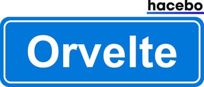 Hacebo - Plaatsnaam Sticker - 29x10 CM - Orvelte sticker - Verkeersborden sticker - grappige cadeaus - Orvelte