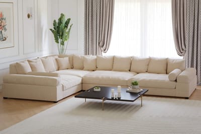 hoekbank xxl big sofa fatguy- corduroy rib beige- hoekbanken en hoeksalon bij zetelsenbedden - American Bigsofa