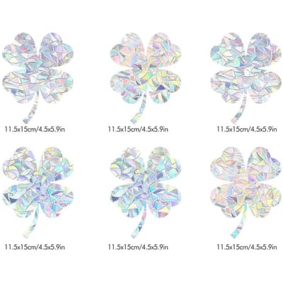6 Stuks Regenboog Zonenvanger Raamstickers Anti-botsing Raamstickers Decals voor Vogels white