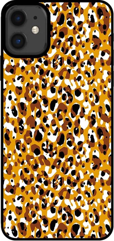 Smartphonica Telefoonhoesje voor iPhone 11 met panterprint - TPU backcover met luiaardprint - Bruin geschikt voor iPhone 11