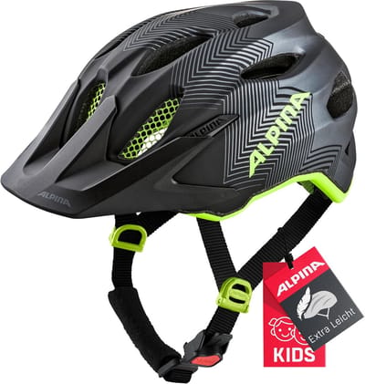 Fietshelm voor Kinderen 51-56 cm, Zwart/Neon Geel, Veilig en Lichtgewicht