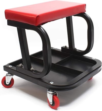Ergonomische Werkplaatskruk met Opbergruimte en Wielen tot 150 kg