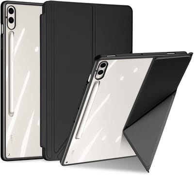 Dux Ducis - Hoes geschikt voor Samsung Galaxy Tab S10 FE Plus - Magneet sluiting - Auto Sleep/Wake functie - Met Pencil houder - Zwart