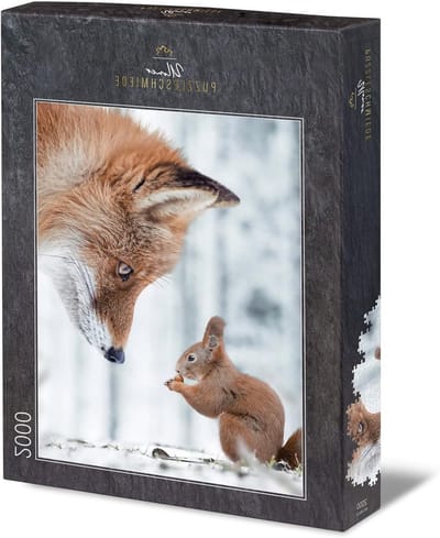Legpuzzel Dieren - Winterbos Puzzel - Ontspannend Puzzelen - Premium Karton 1.9mm - 96.6 x 69.2 cm - Winterlandschap