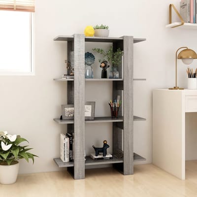 vidaXL - Boekenkast/kamerscherm - 80x30x123,5 - cm - grijs - sonoma - eikenkleurig