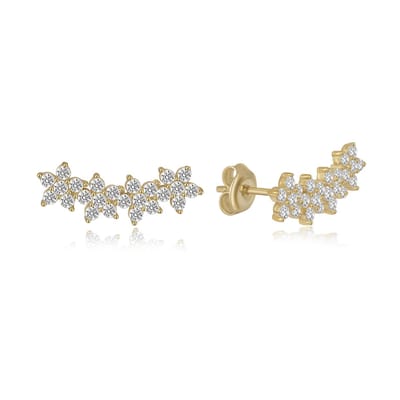 Magische Vier Bloemen Gold Plated Oorknoppen Zilver (925 sterling) Oorbel Trendy Minimalistisch Combi Bedel Goudkleurig