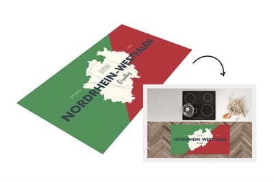 Keukenloper - Loper keuken - Kaart - Noordrijn-Westfalen - Duitsland - Simpel - 120x60 cm - Keukenloper vinyl