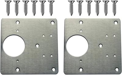 Scharnier Reparatie Kit - Kastbevestiging Platen - Kastdeuren Herstellen - Roestvrij Staal - 9x9 cm - Zilverkleurig