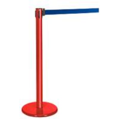 Afzetpaal met trekband rood, trekband blauw