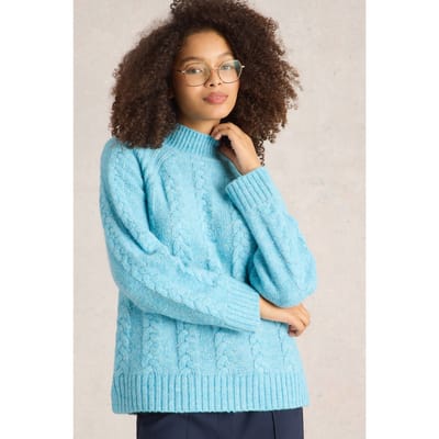 White Stuff Cleo Jumper Bright Blue Maat: 20 | Gebreide Truien Outlet | Dames | Blauw