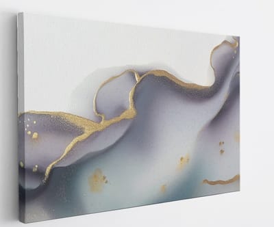 Saammp Canvas Schilderij - paars goude- Abstract - 45x30 - Foto op canvas - Wanddecoratie - Muurdecoratie Woonkamer - Slaapkamer decoratie - Canvas Print