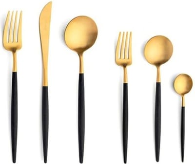 Bavary 36-delige 18/10 bestekset voor 6 personen zwart/goud