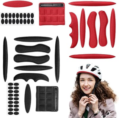 Helm Kussens - Reserve Pads - Fiets Veiligheid - Universele Pasvorm - 2 Stuks - Zwart Rood