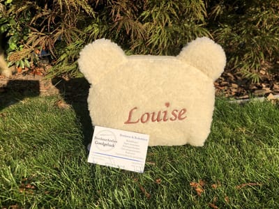 Gepersonaliseerd opbergtasje - Beer - Geborduurd met naam / Toilettasje / make-up tas / opbergtasje