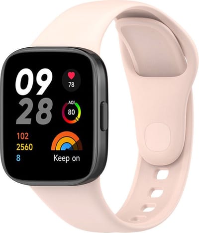 Siliconen Smartwatch bandje - Geschikt voor Redmi Watch 3 siliconen bandje - lichtroze - Strap-it Horlogeband / Polsband / Armband