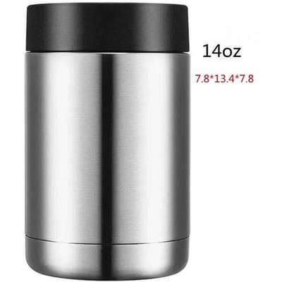 Dubbelwandig roestvrij staal geïsoleerde blikkoeler flessenhouder dubbelwandig vacuüm geïsoleerde bierfleskoeler baraccessoires 14oz