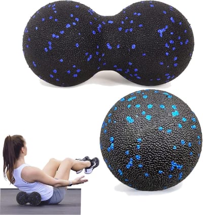 Massagebal voor Myofasciale Release, Trigger Point Therapie en Diepe Weefselmassage - 8cm Peanut en 16x8cm Dubbele Lacrosse Ballen