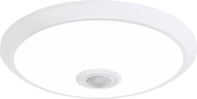 CRAMER - LED Plafondlamp met Bewegingssensor + Dag en Nacht Sensor - 20W - Aanpasbare Kleur CCT - 360° Zichthoek - Opbouw/Inbouw - Rond - Wit