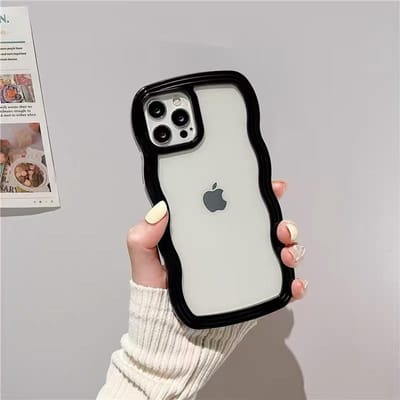 Mode Transparante Golvende Krullende Case voor iPhone 16 11 12 13 14 15 Pro Max Plus17 Air Schokbestendige Bumperhoes Capa Esthetisch For iPhone 16pro
