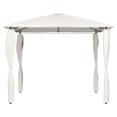 vidaXL - Prieel - met - paalhoezen - 160 - g/m² - 3x3x2,6 - m - crèmekleurig