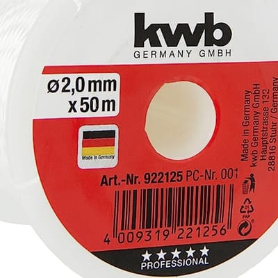 Metselaarsnoer 50 meter - Wit Nylon Richtsnoer voor Bestrating en Metselwerk - Scheurvast en Belangrijk Gereedschap