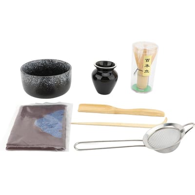 Thee Bereidingsgereedschap Matcha Kom Lepel Klopper Doek Schep Theehouder en Filter Net voor Thuis Oud Kiln Blackening