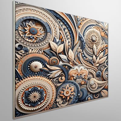 Acryl relief schilderij | Levendige diepte en textuur: een meesterwerk van acryl reliëf | Kunst - 40x40 centimeter op Dibond | Foto op Dibond