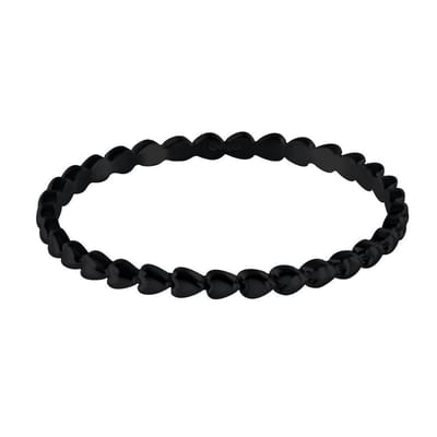 Quiges Stapelring Dames - Vulring Harten - RVS Zwart - Maat 20 - Hoogte 2mm