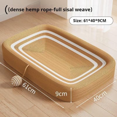 Rechthoekige Kattenkrabmatten 100% Sisal/Jute Krabplank Kattenmand Resistent Nagelslijpmiddel Huisdierbenodigdheden beige