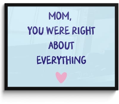 Poster in lijst - Fotolijst 70x50 cm - Posters - Moeder - Quote - Blauw - Posterlijst zwart - Decoratie - Wanddecoratie woonkamer - Muurdecoratie slaapkamer