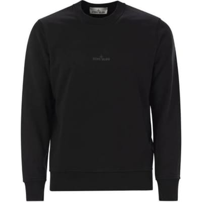 Stone Island Geribde Kraag Ronde Hals Lange Mouwen Sweatshirt Heren sweatshirt Zwart K1S1561006-65S0083-V0029 L black