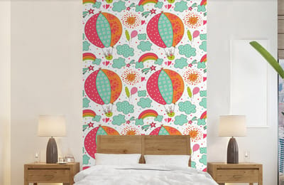 Behang - Fotobehang Konijn - Patroon - Baby - Breedte 150 cm x hoogte 240 cm